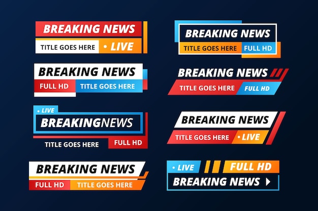 Free vector live streaming news banners pack