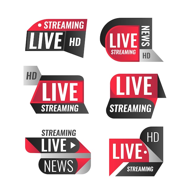 Free vector live streaming news banners