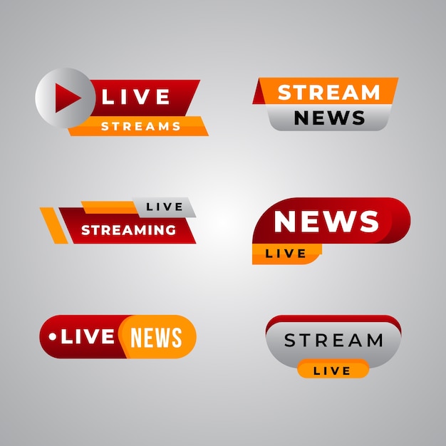 Live streams news banner collection template