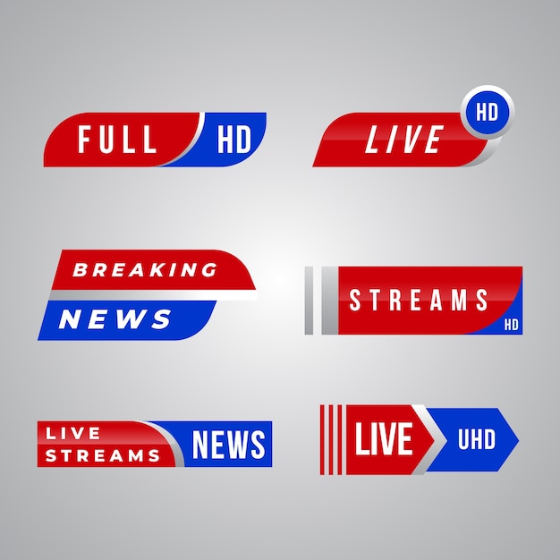 Live streams news banner collection theme