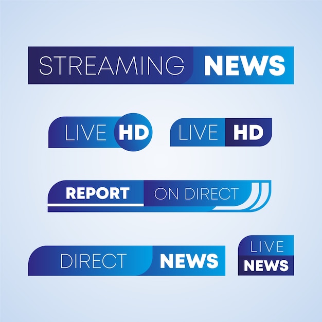 Free vector live streams news banners design