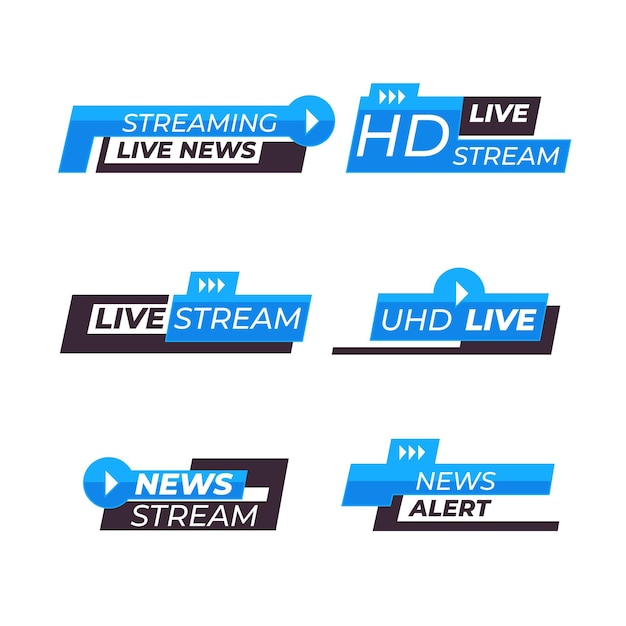 Free vector live streams news banners pack