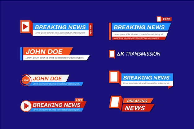 Live streams news banners set