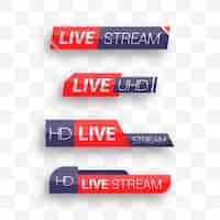 Free vector live streams news banners