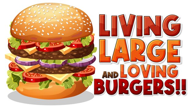 Living large and loving burgers icon cartoon