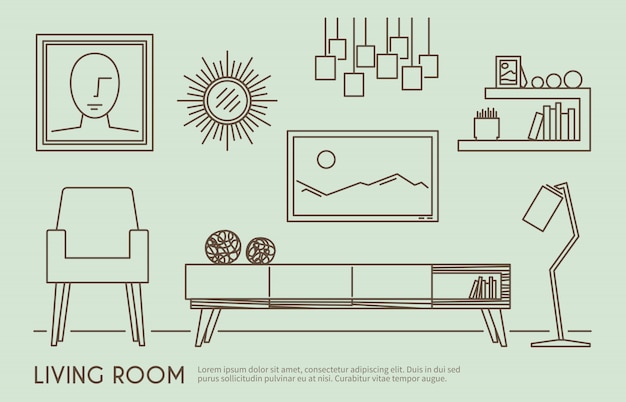 Free vector living room furniture