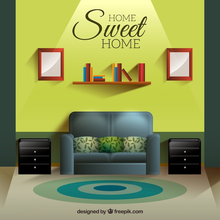 मुफ़्त वेक्टर living room in realistic style