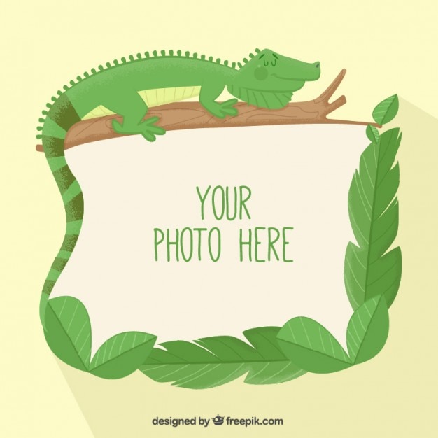 Free vector lizard photo frame