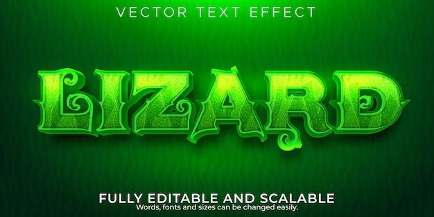 Lizard text effect, editable animal and chameleon text style