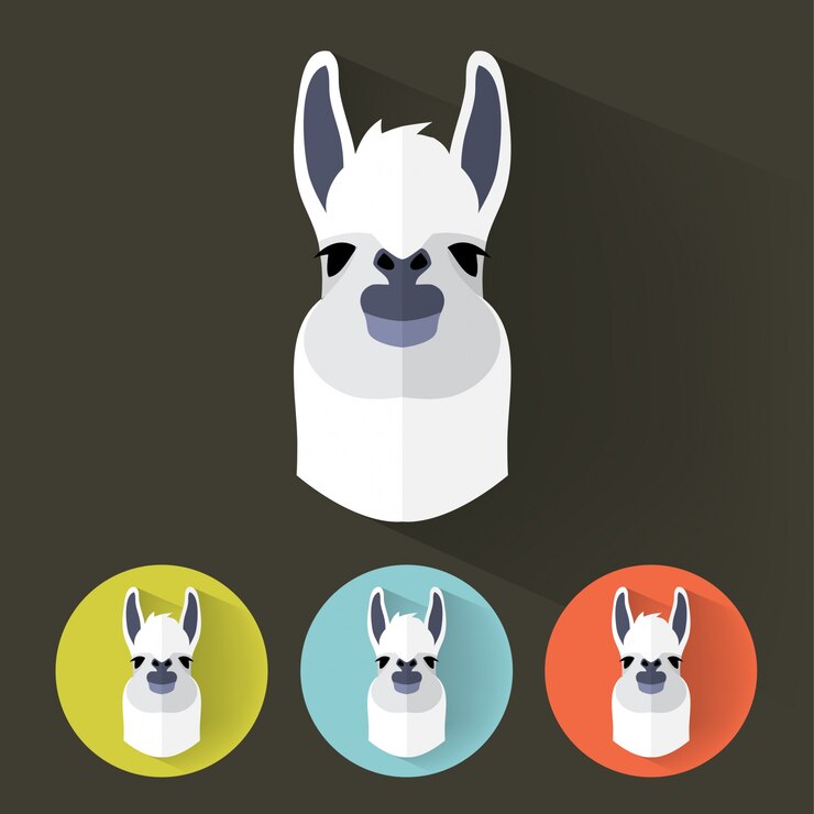 Free Vector llama flat portrait