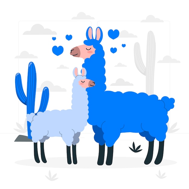 Llama mom concept illustration