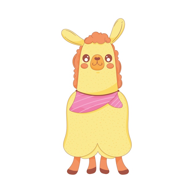 Free vector llama perubian wearing kerchief