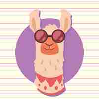 Free vector llama perubian wearing sunglasses