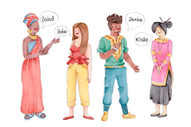 Llustrations of multicultural people