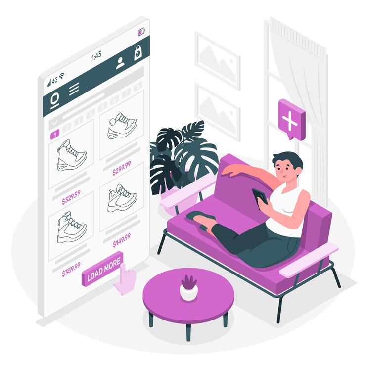 Free Vector load more concept illustration