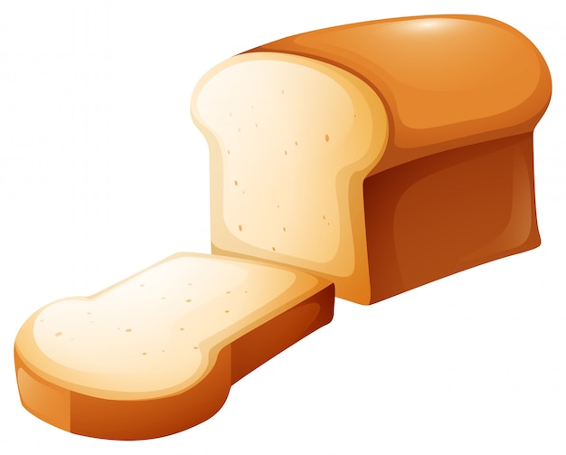 Free vector loaf of bread and single slice