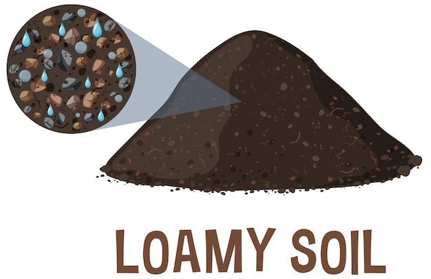 Free vector loamy soil crosssection illustration