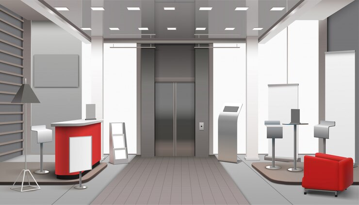 Free Vector lobby interior realistic 