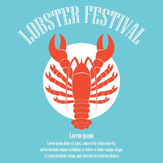 Lobster poster for lobster festival template. vector illustration