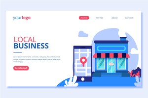 local and online business landing page