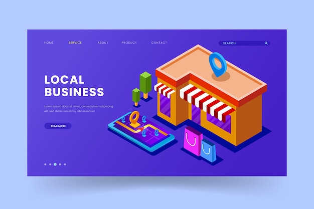 Free vector local business landing page design