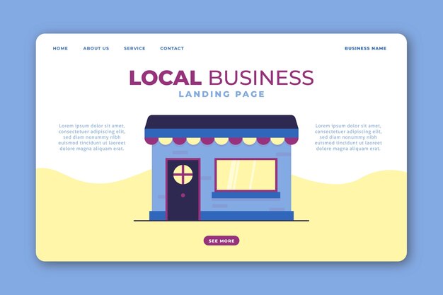 Local business landing page template