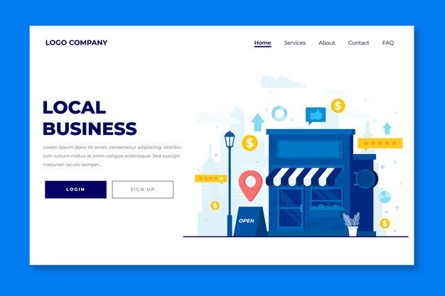 Local business landing page