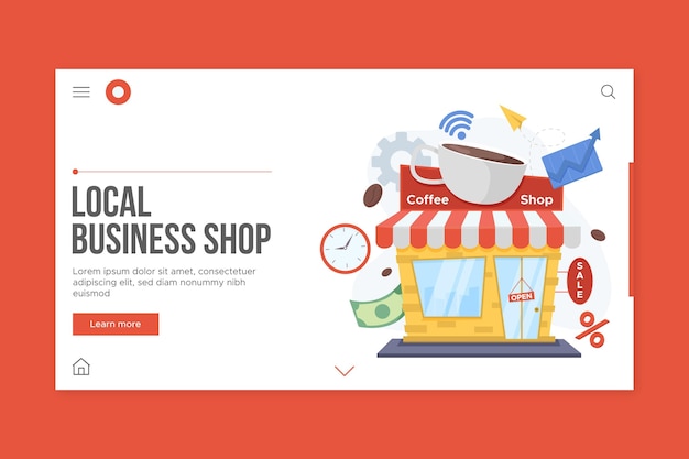 Free vector local business landing page