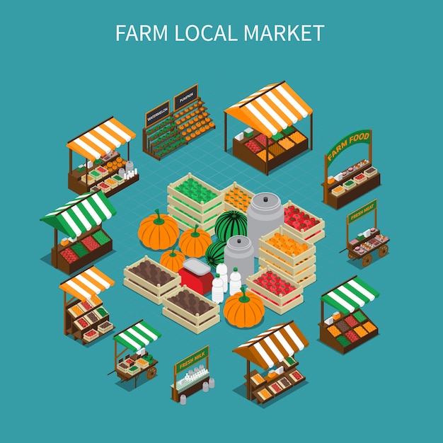 Free vector local market round