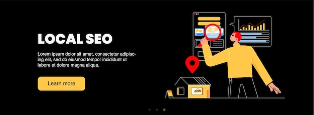 Vettore gratuito poster di marketing seo locale