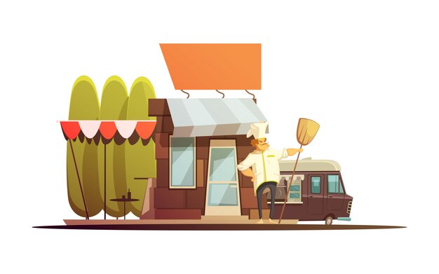 Local Store Building Illustration 