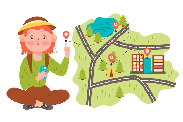 Free vector local tourism concept illustrated