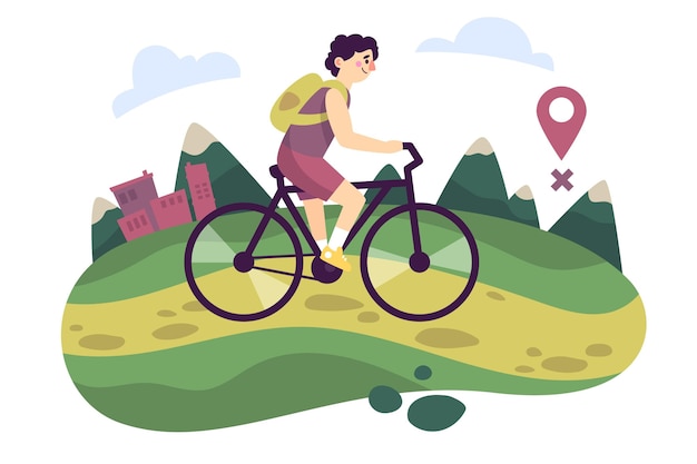 Local tourism concept with bicyclist