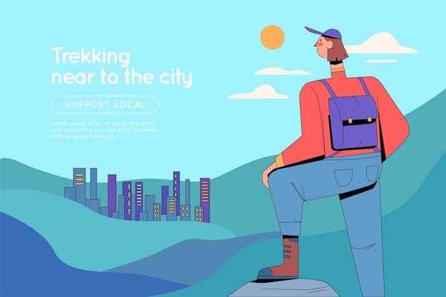 Free vector local tourism concept