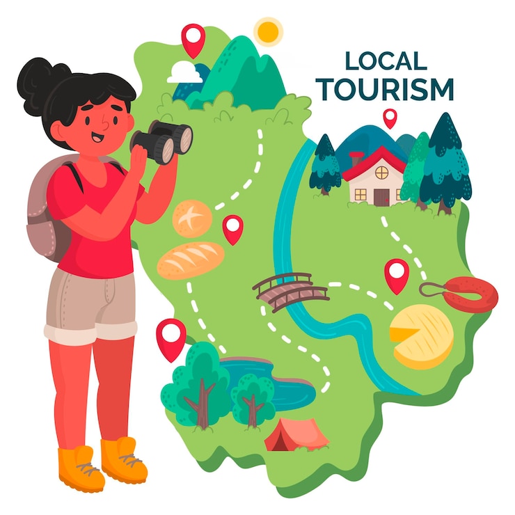 Free Vector local tourism concept