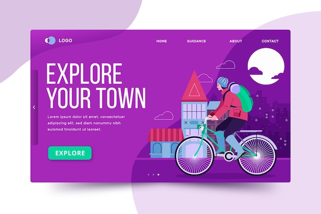 Vettore gratuito turismo locale - landing page