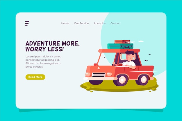 Free vector local tourism landing page