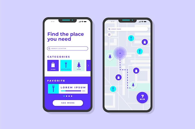 Location app screens