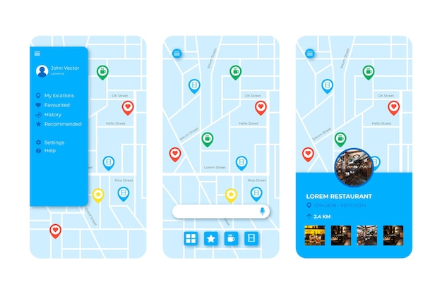 Vettore gratuito app di localizzazione