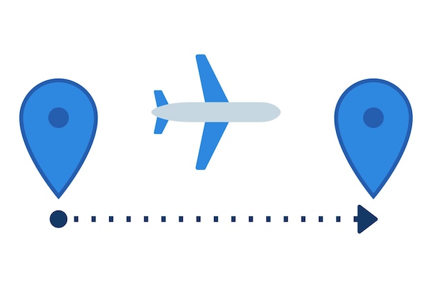 Бесплатное векторное изображение Местоположение траектории полета