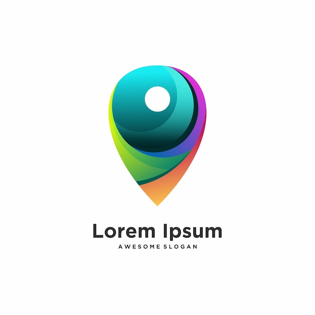 Location logo colorful gradient illustrations