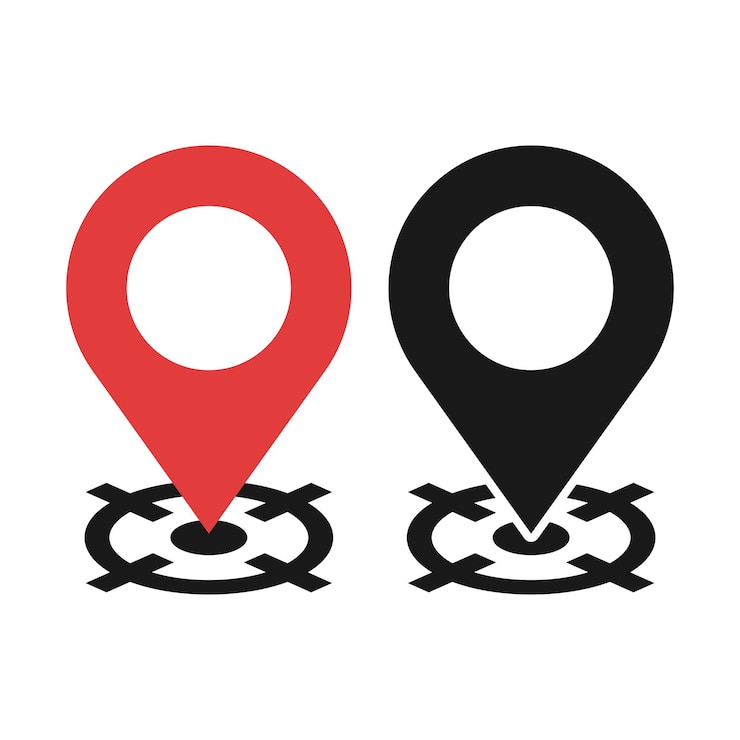 Free Vector location pin on 3d target