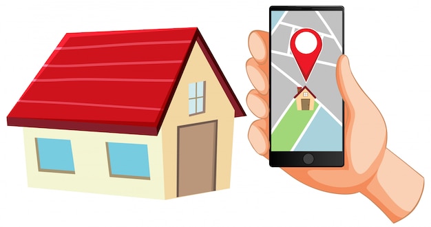 Location pin on mobile application icon