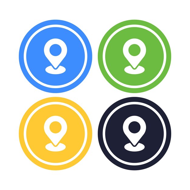 Free Vector location pins abstract circles set of four