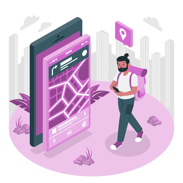 Free vector location review concept illustration