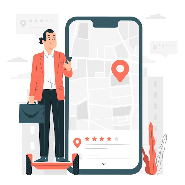 Free vector location review concept illustration