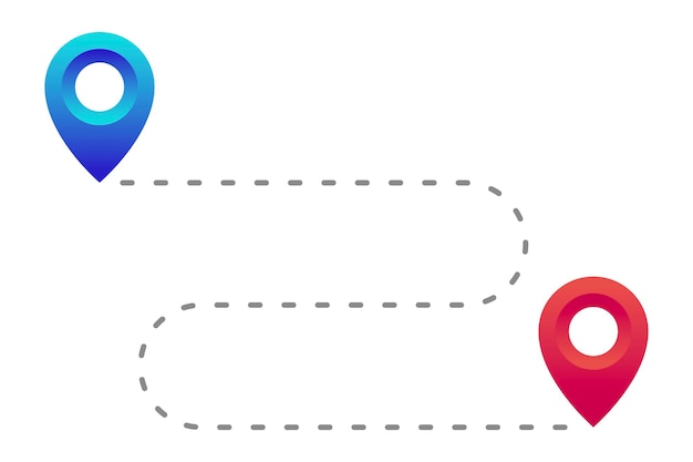 Free vector location route dashed lines