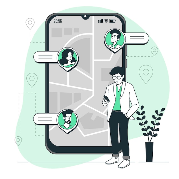 Free vector location tracking concept illustration