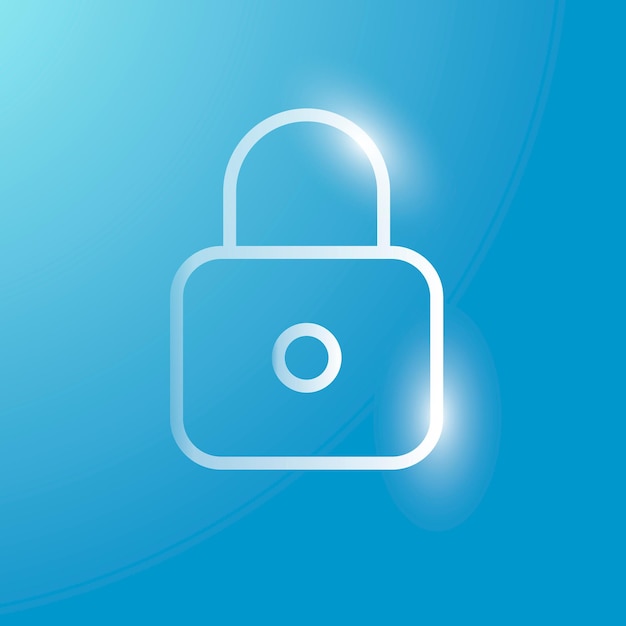 Free vector lock feature vector technology icon in silver on gradient background