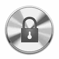 Free vector lock icon on metal button